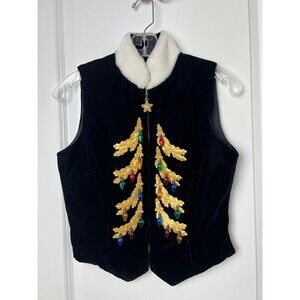TAPP new york Santa’s  helper velvet vintage vest size small